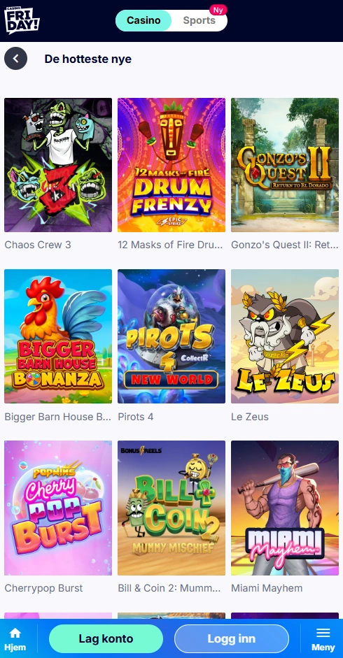 friday mobile games page